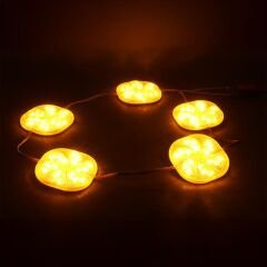 PowerMaster PM-14700 12 Volt 3 Watt Sarı Yanıp Sönen Çakar 6565-2835 Modül Led 65x65x12mm