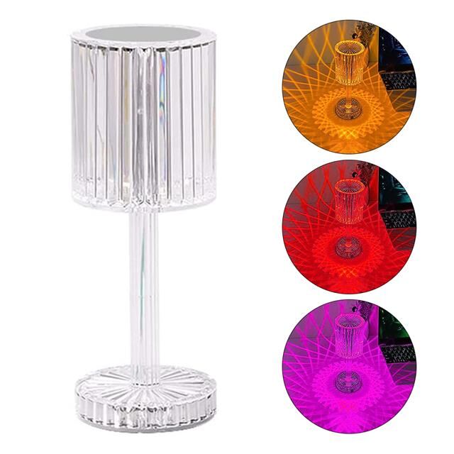 PowerMaster HA-1788 Dekoratif RGB LED'li Ambiyans Masa Gece Lambası Şarjlı Dokunmatik Tuşlu