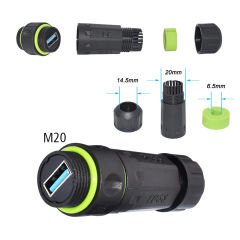 POWERMASTER PM-24598 DİŞİ - DİŞİ IP 68 SU GEÇİRMEZ 3.0 USB-A KONNEKTÖR