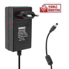 WEKO 24 VOLT - 1.5 AMPER 5.5*2.5 UÇLU YERLİ ÜRETİM PLASTİK KASA PRİZ TİPİ ADAPTÖR