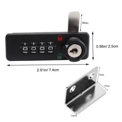 PowerMaster PM-26731 4 Haneli Şifreli Ve Anahtarlı Mekanik Siyah Çekmece Dolap Kilidi (Sol)