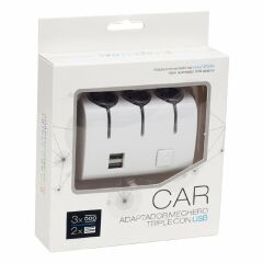 POWERMASTER PM-18952 12V/24V ÇİFT USBLİ 3LÜ OTO ÇAKMAK ÇOKLAYICI